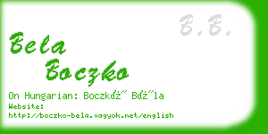 bela boczko business card